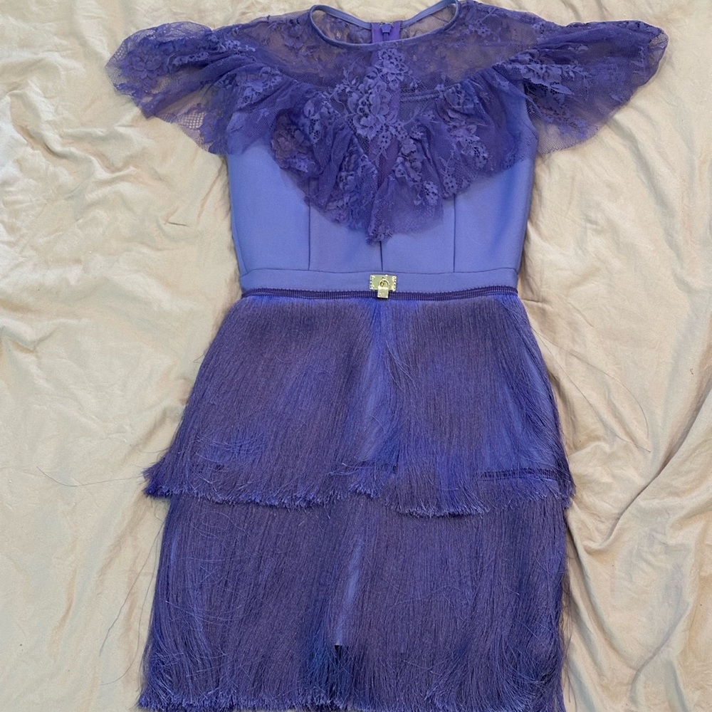 Elegant Purple Lace Dress